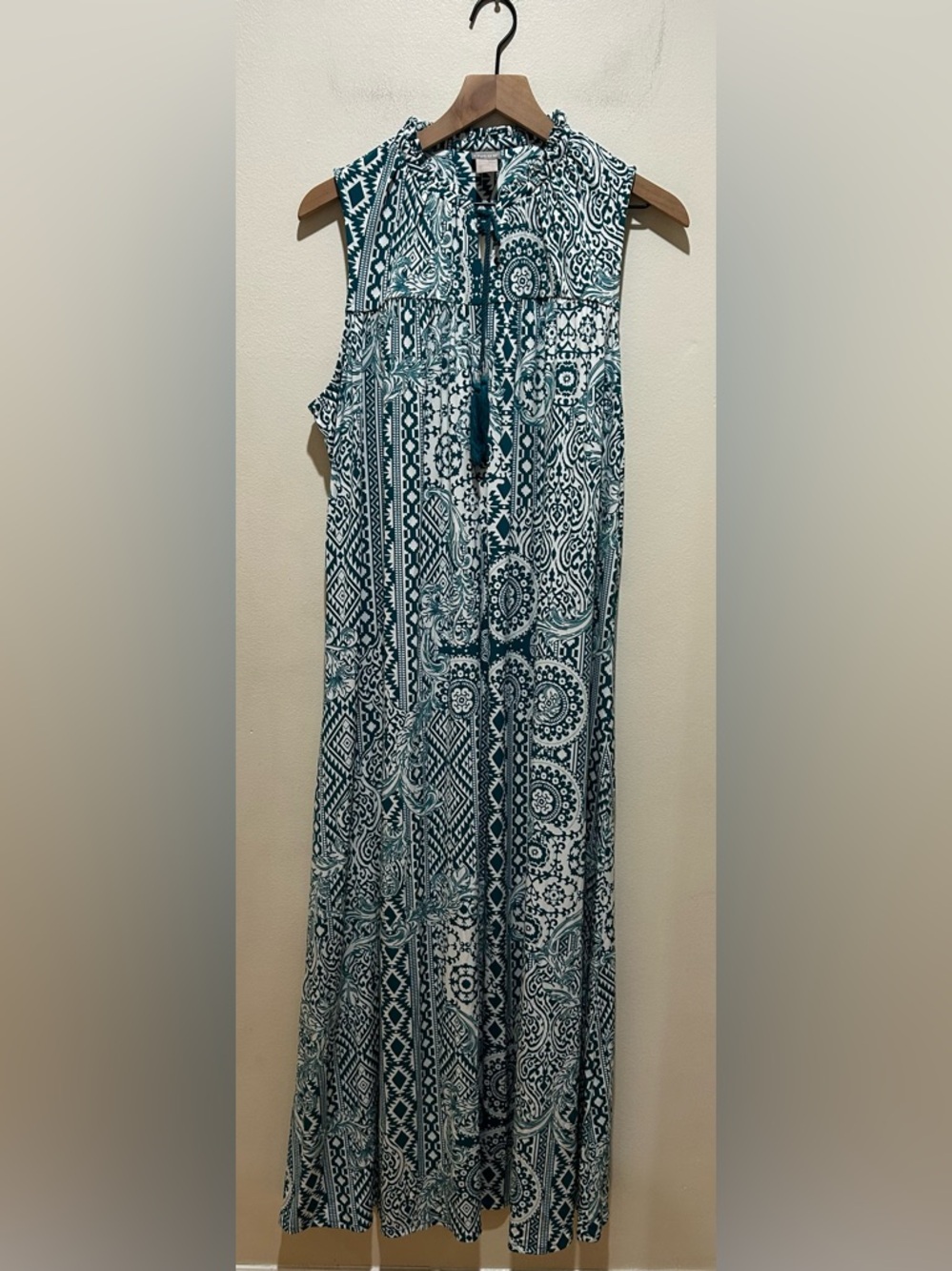 NWT Chico’s Desert Medallion Sleeveless Maxi Dress in Tapestry Teal - Women’s 3